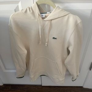 Lacoste Ivory/Green Hoodie, Size 34